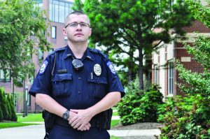 Officer Jason Hutchins of the UNCA Department of Public Safety must be prepared to respond to on-campus crime from drug violations to larceny at a moment’s notice. Photo by Will Breedlove - Staff Photographer 