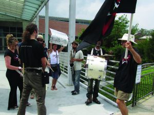 Sirius.B gathered for a midday parade on Thursday. Photo by Cory A. Thompson - Staff Writer