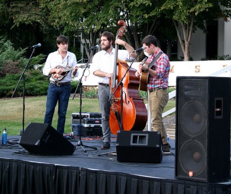 Local North Carolinian band Mipso, featuring Jacob Sharp, Wood Robinson, and Joseph Terrell, played at SGA and Greek Lifes Concert on the Quad last Friday afternoon. Photo