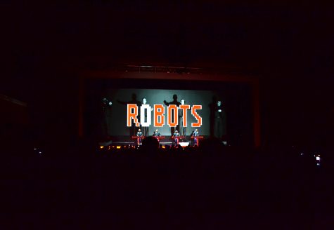 Kraftwerk performs at Thomas Wolfe Auditorium, Friday. photo by Brian Vu.
