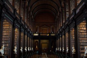 Most universities may not have buildings as imposing as those at Trinity College. However, stress upon entering is a universal experience. Photo by Juan Salmoral