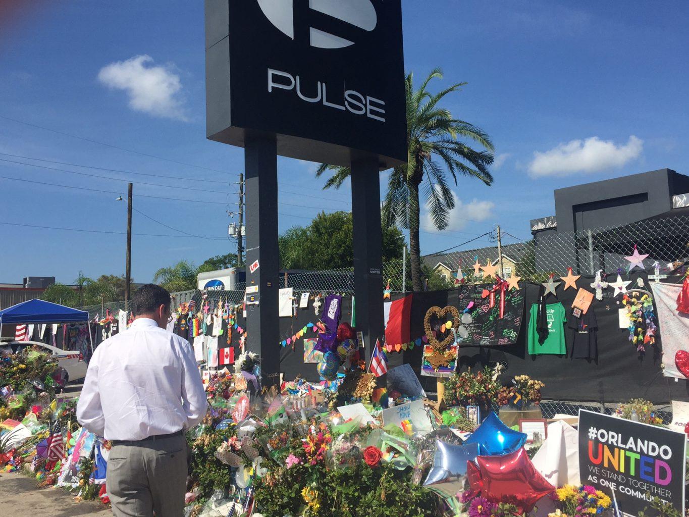 Florida Gov. Daniel Malloy visits the site of June's shooting at Pulse nightclub. Photo courtesy of Gov. Malloy's Office