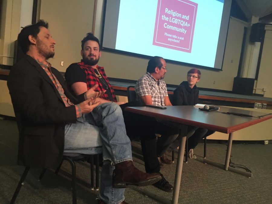 Panelists discuss how faith and LGBTQ+ identities do not have to be exclusive. Photo by Bailey Workman.