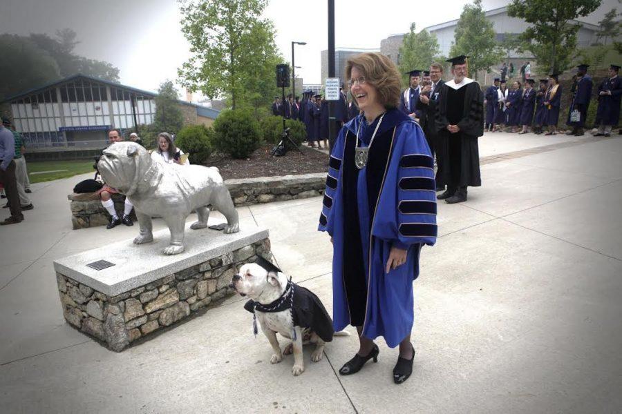 Rocky was one of the first Bulldogs to welcome me to campus. He was a loyal companion to all of our students, greeting them on their first Admitted Student Day, and wishing them well on their last day of Commencement — all while looking dapper, might I add. Rocky lives on in the hearts of UNCA Bulldogs near and far. -Chancellor Mary K. Grant