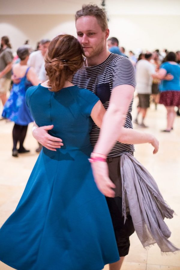Nis Klausen first began contra dancing when he went with his father three years ago. Photo by Ryan Carollo.