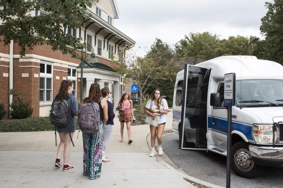 A significant increase of ridership of the UNC Asheville shuttles leave students frustrated as the transportation schedule proves to be unreliable. Photo by Aiden Stewart 