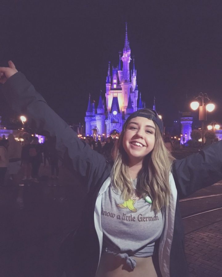 Sophomore new media student Julia Quigley explores Disney World as part of the Disney Alternative Spring Break Experience. Photo courtesy of Julia Quigley 