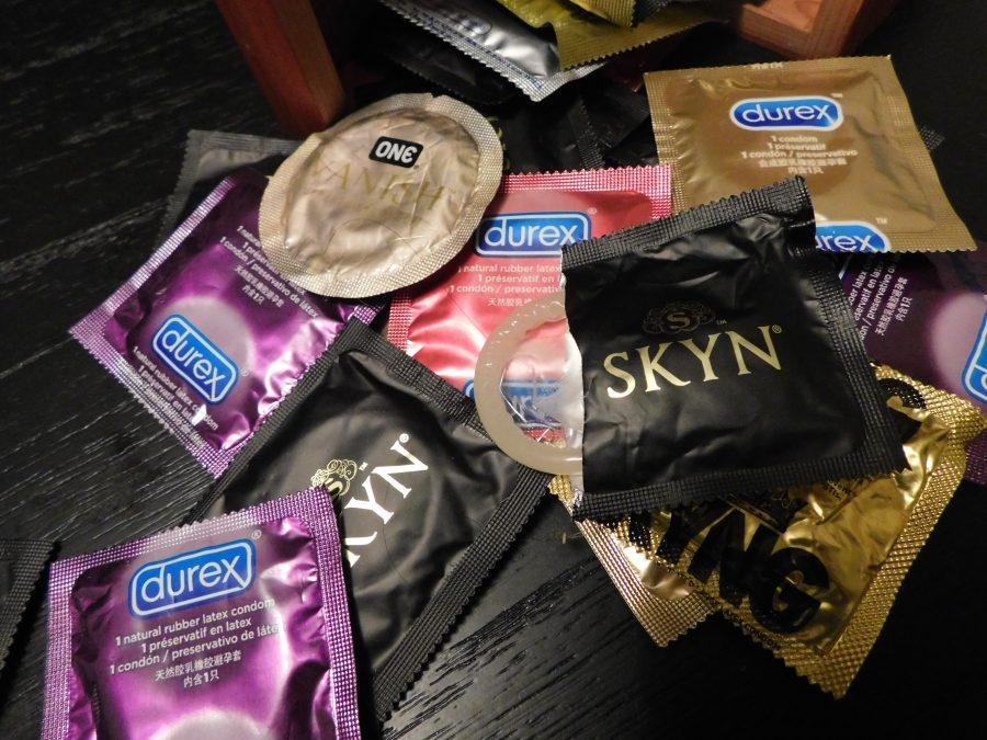 An assortment of latex and non-latex condoms available at the Health and Counseling Center. Photo by Maxx Harvey.