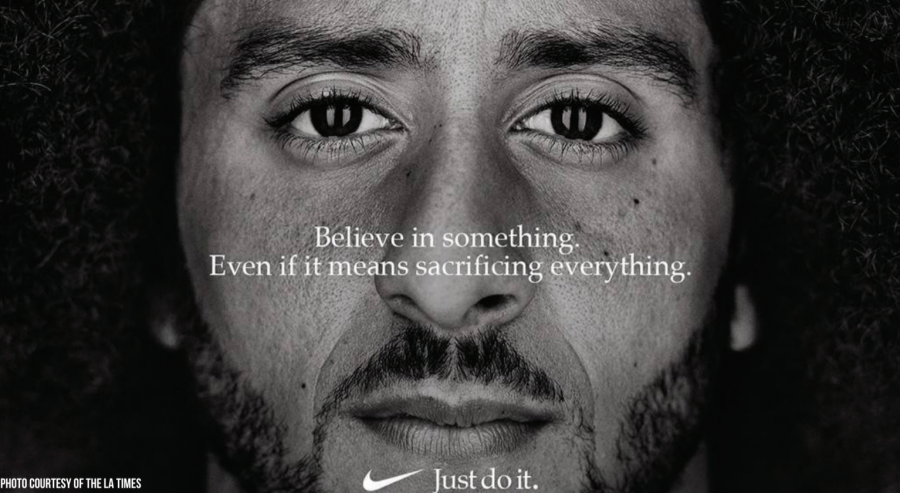 Nike Dream Crazy ad with Colin Kaepernick sparks mixed reactions across the country. People uploaded videos to social media of them destroying their Nike gear. Photo courtesy of The LA Times.