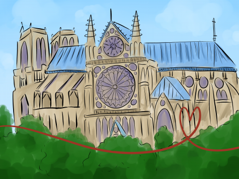 The Notre Dame de Paris was built on the foundations of Paris and of France, a Roman outpost known as Lutetia. Illustration by Evey King