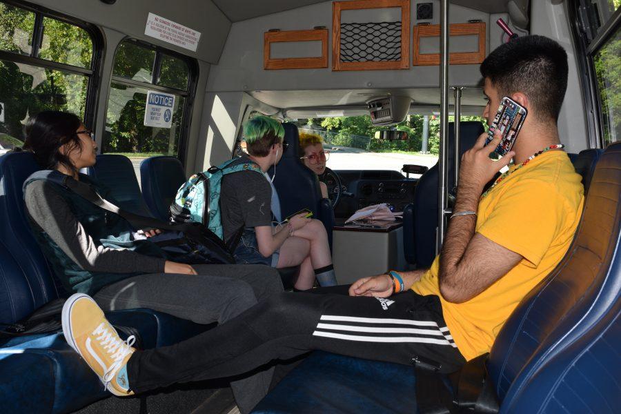 Photo by: Jamison Baile
Some students choose to ride the shuttle to campus to avoid parking tickets, sophomore Heather Smith said.