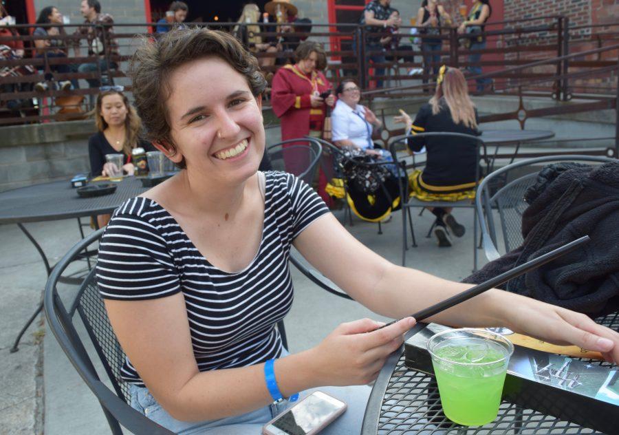 Photo by: Bonnie MacAlister
Leila Beikmohamadi with her Serverus Snape wand at Banks Ave, drinking their specialty drink “The Killing Curse.”