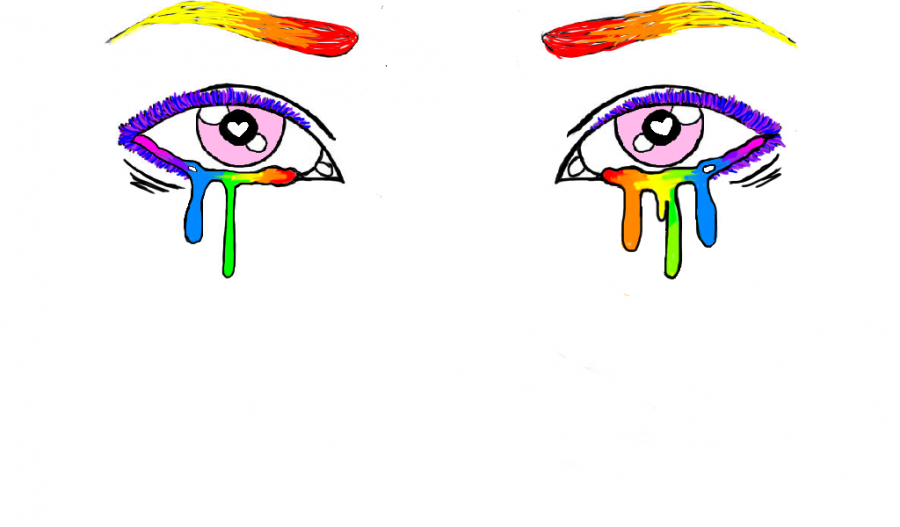 Illustration by Kendall Anthony-Busbee: Eyes representing the LQBTQ+community and their struggles with being accepted within society.