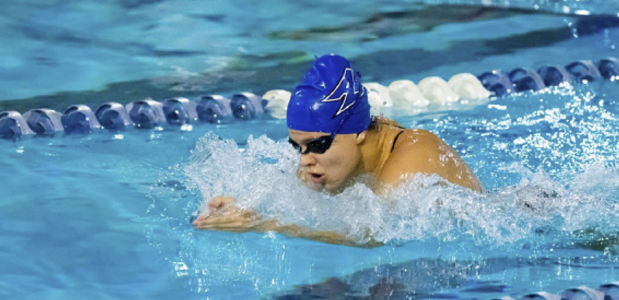 Photo provided by UNC Asheville Athletics
UNC Asheville women’s swimming and diving team competes against Campbell on Oct. 17, 2020. For the fall semester, the team earned designation as a CSCAA Scholar All-American team for the seventeenth consecutive semester
