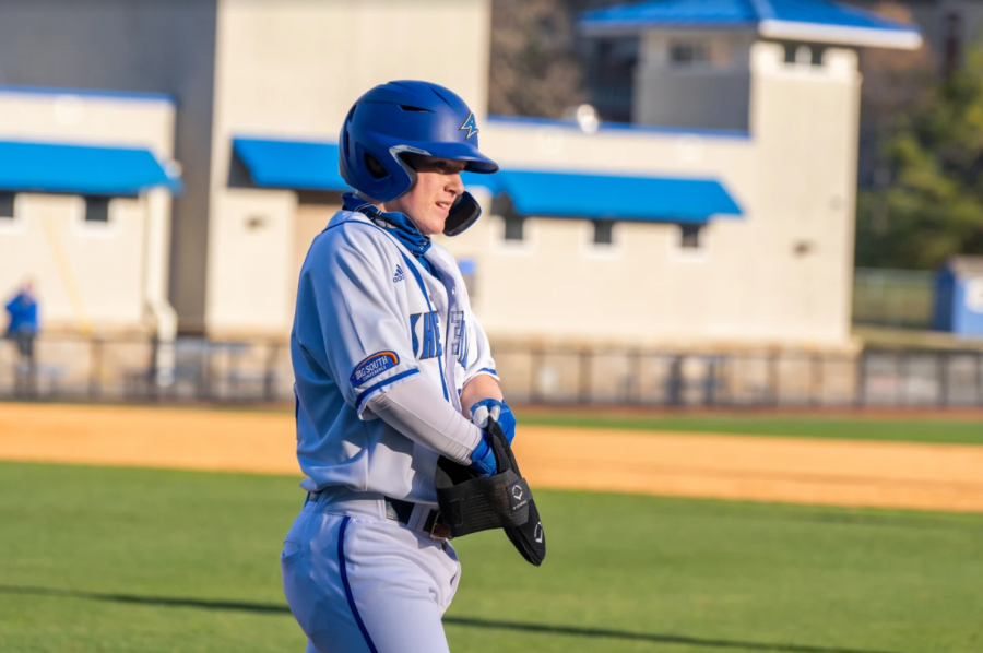 Photo provided by UNC Asheville athletics
Freshman infielder Ty Kaufman gets ready to bat during last week’s home game against Wofford. In the game, Kaufman recorded a team high of three runs.
