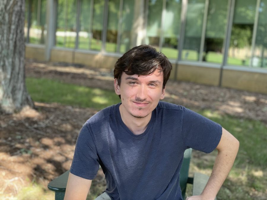Photographed by Roy Inkidar
Thomas Toler, a sophomore at UNC Asheville, voices his concerns about Asheville’s economic circumstances.
