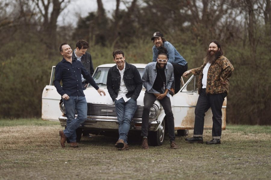 Old Crow Medicine Show band members (left to right) Morgan Jashnig, Mason Via, Ketch Secor, Jerry Pentecost, Cory Younts and Mike Harris.