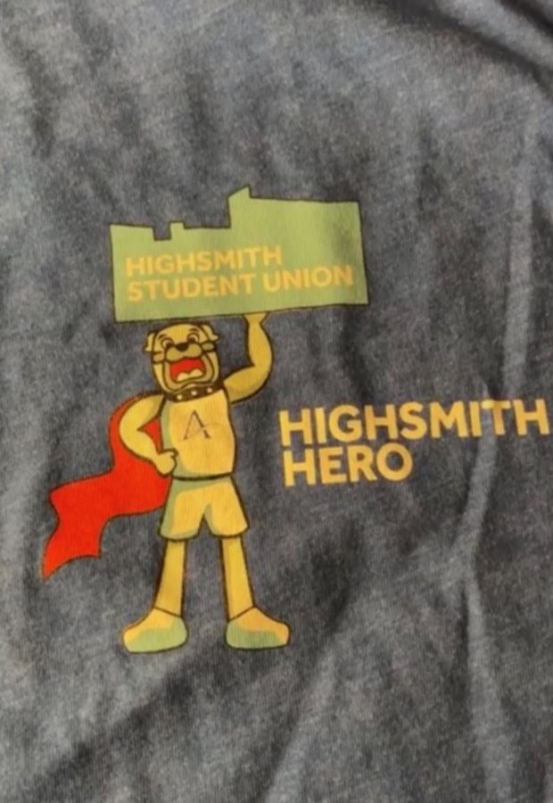 Student employees were handed t-shirts that read Highsmith Hero after the training.