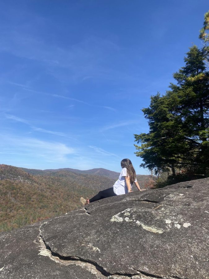 Sitting in the sun on top of John Rock. 