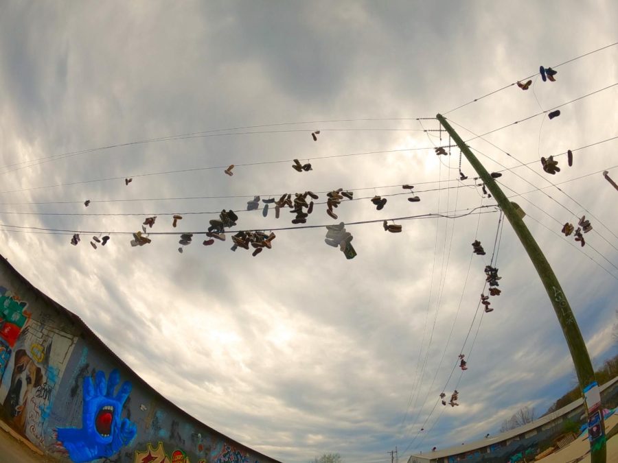 It has become tradition for the Foundation locals to throw their thrashed shoes towards the sky in the hopes of leaving a part of themselves behind. 
