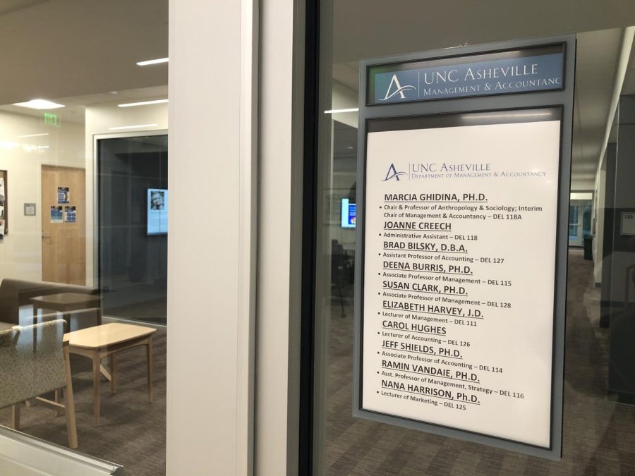 The UNCA Management and Accountancy department is undergoing a name change. 
Photograph by Will Rhodarmer