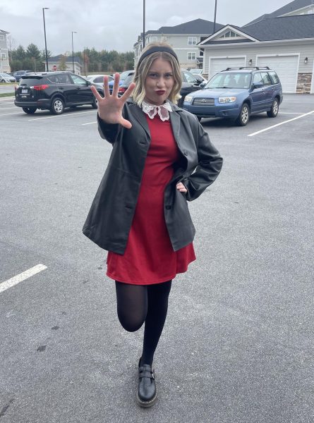 Sophomore Kiersten Lankford’s recreation of Sabrina Spellman’s academy uniform from the “Sabrina the Teenage Witch” TV series.