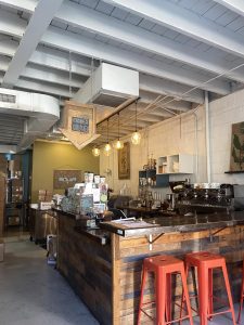 The main counter of Pennycup Coffee. 