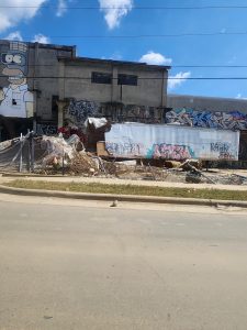 Destruction from hurricane Helene at the River arts District.