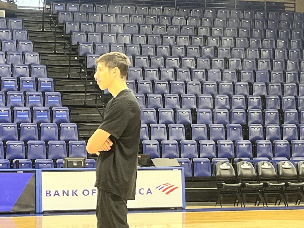 UNC Asheville Manager Ryan Robinson participating in a drill on December 5th. 