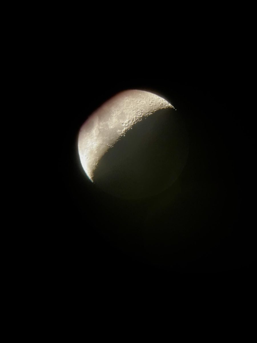 The moon taken through UNC Asheville’s telescope.